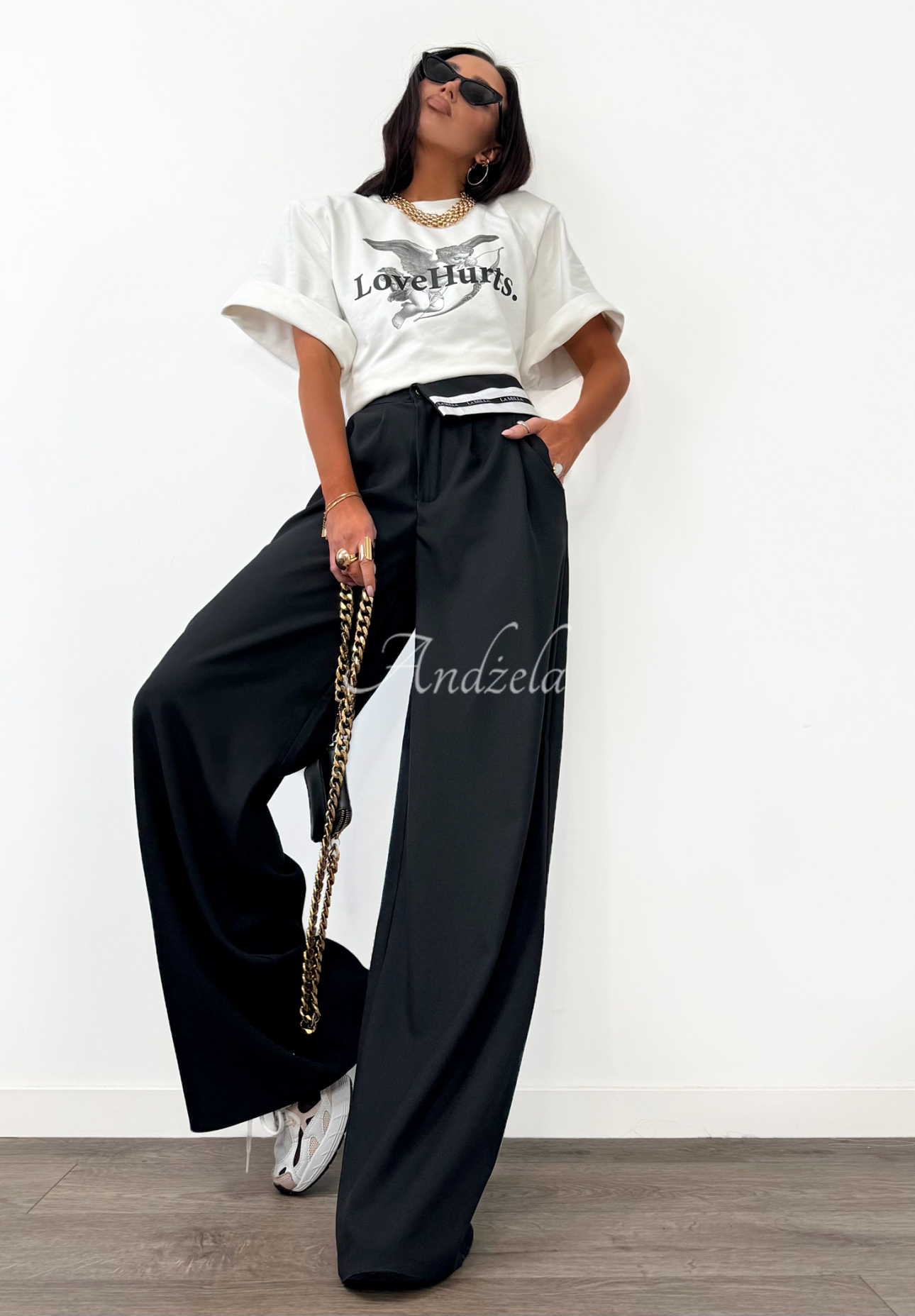 Elegantní kalhoty wide leg La Milla Exclusive černé