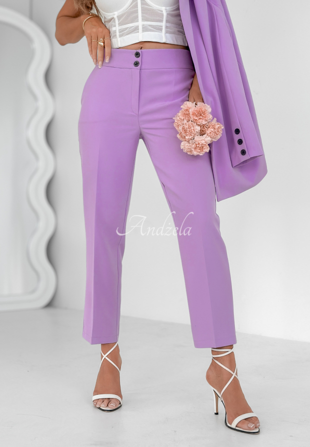 Elegantn&iacute; cigaretov&eacute; kalhoty Runway Ready pudrově fialov&eacute;