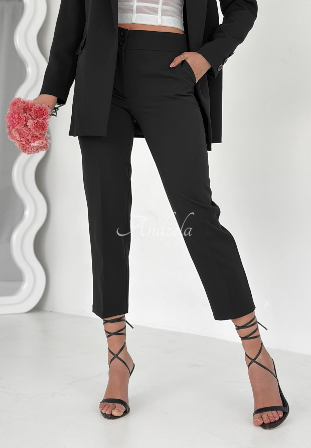 Elegantn&iacute; cigaretov&eacute; kalhoty Runway Ready čern&eacute;