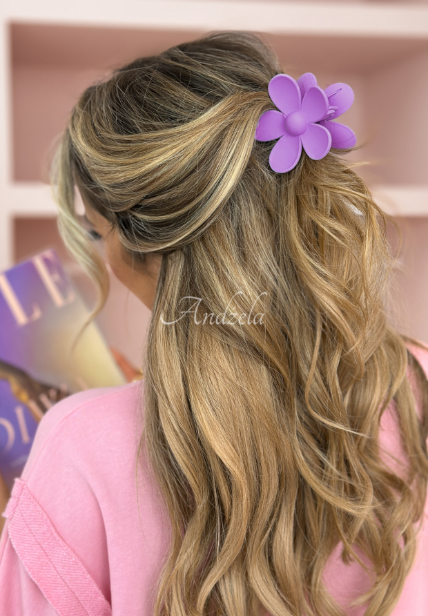 Spona klips do vlasů květ Girly Touch fialov&aacute;