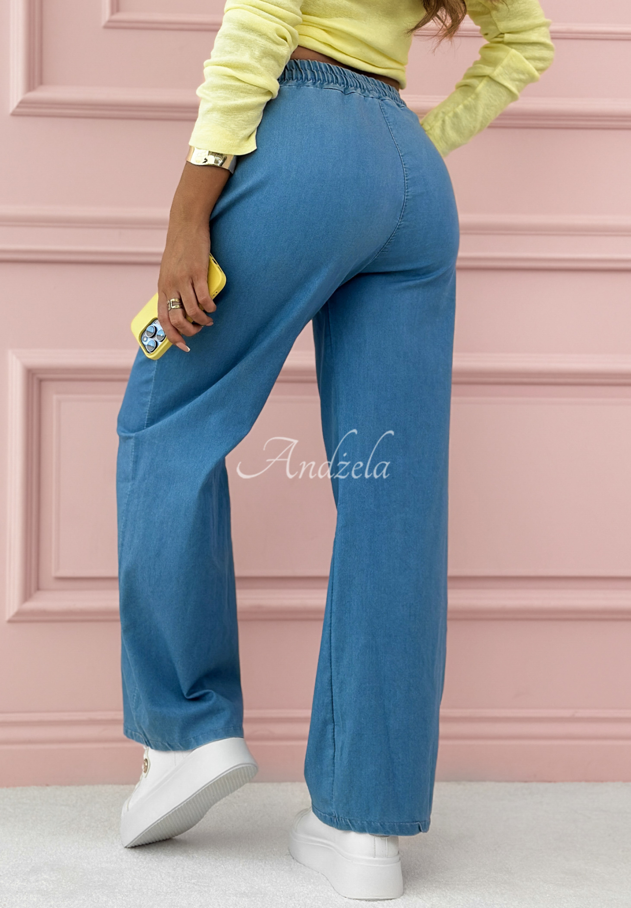 Džíny wide leg Viveca modré