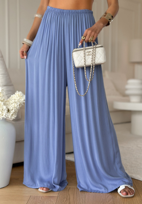 Viskózové kalhoty wide leg Letter To Summer modré