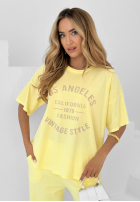 Souprava Tričko i Kalhoty wide leg Los Angeles 1979 banánový