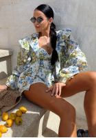 Jednoczęściowy kostium kąpielowy w cytrynki La Milla Tasty Lemons żółto-modrý