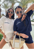 Dzianinowy Souprava Halenka i krótkie spodenki La Milla Sporty Chic ecru
