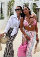 Vzorované Kalhoty dzwony La Milla Sun-Kissed Shades bílé