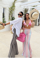 Vzorované Kalhoty dzwony La Milla Sun-Kissed Shades bílé
