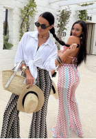 Vzorované Kalhoty dzwony La Milla Sun-Kissed Shades bílé
