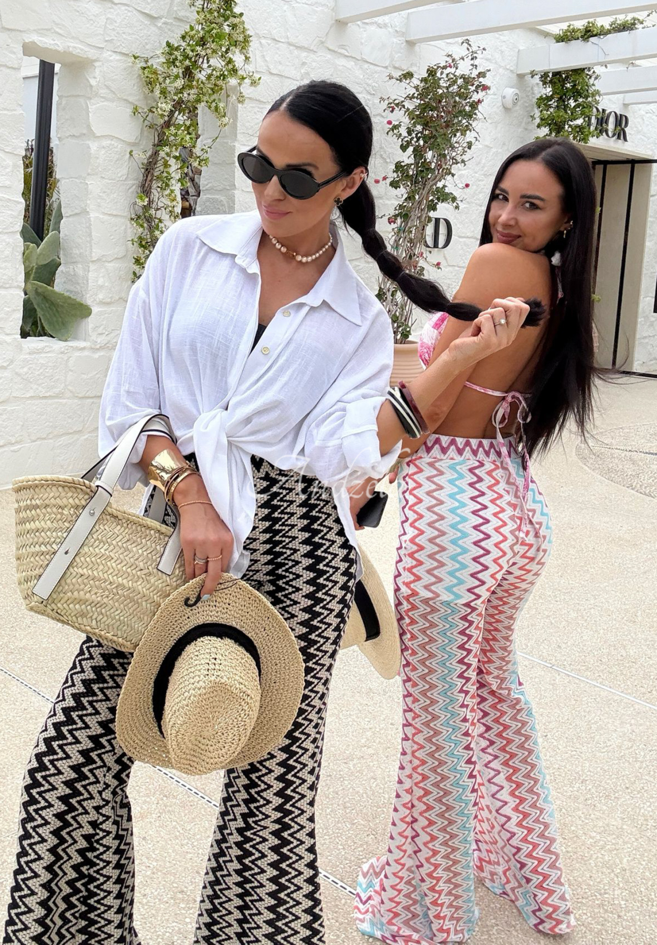 Ažurové zvonové kalhoty La Milla Sun-Kissed Shades bílé
