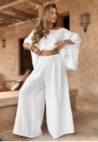 Souprava Halenka i Kalhoty wide leg Desert Princess Bílá