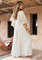 Souprava Halenka i Kalhoty wide leg Desert Princess světle béžový