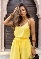 Souprava top i Kalhoty wide leg Summer Is My Favorite banánový
