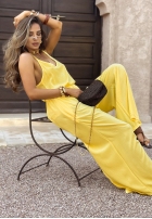 Souprava top i Kalhoty wide leg Summer Is My Favorite banánový