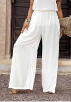 Souprava top i Kalhoty wide leg Summer Is My Favorite Bílá