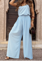 Souprava top i Kalhoty wide leg Summer Is My Favorite blankytný