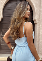 Souprava top i Kalhoty wide leg Summer Is My Favorite blankytný