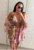 Vzorovaný Souprava 3in1 Košile, spodenki i góra od bikini La Milla Sunbathing Today růžový