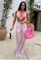 Vzorované Kalhoty dzwony La Milla Sun-Kissed Shades bílé