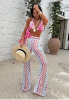 Vzorované Kalhoty dzwony La Milla Sun-Kissed Shades bílé