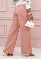 Eleganckie Kalhoty wide leg Glamour Flow jasny pudrová růžová