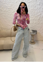 Halenka w róże La Milla Pink Dream pudrová růžová