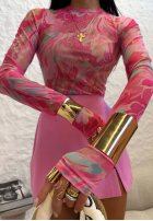 Halenka vzorované La Milla Pink Dream růžová