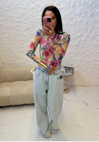 Halenka w kwiaty La Milla Pink Dream béžovo-růžová