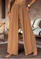 materiálové Kalhoty wide leg In Cairo velbloudí