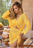 Ażurowy Souprava boho I've Missed You Summer banánový