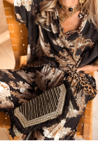 Vzorovaný Souprava Halenka i Kalhoty wide leg Exotic Retreat Černé