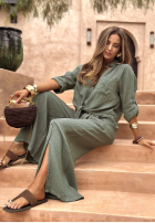 Lniana Košile Summer Life khaki