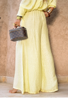 materiálové Kalhoty wide leg Forever June banánové