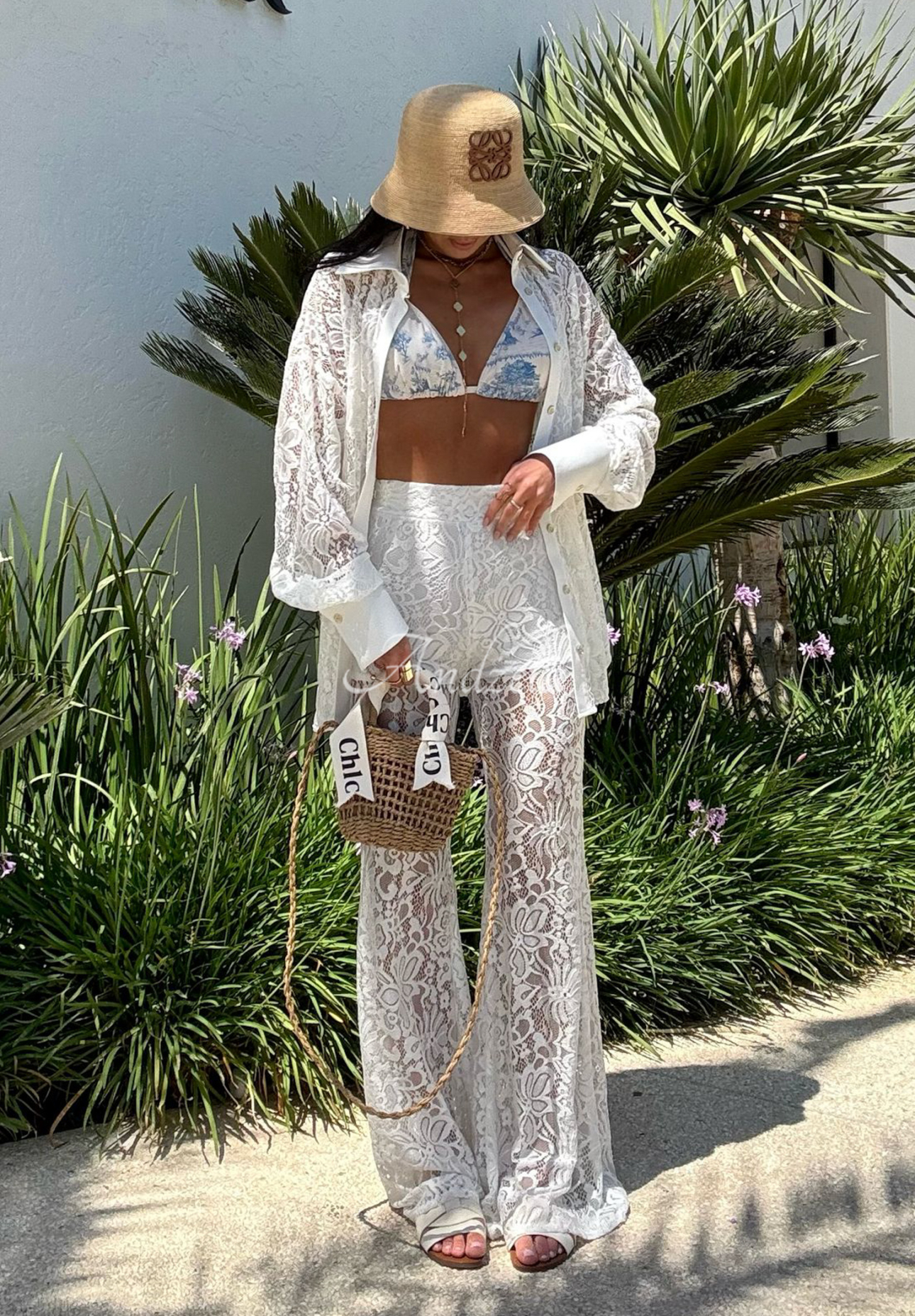 Krajkové kalhoty La Milla Lace Elegance bílé