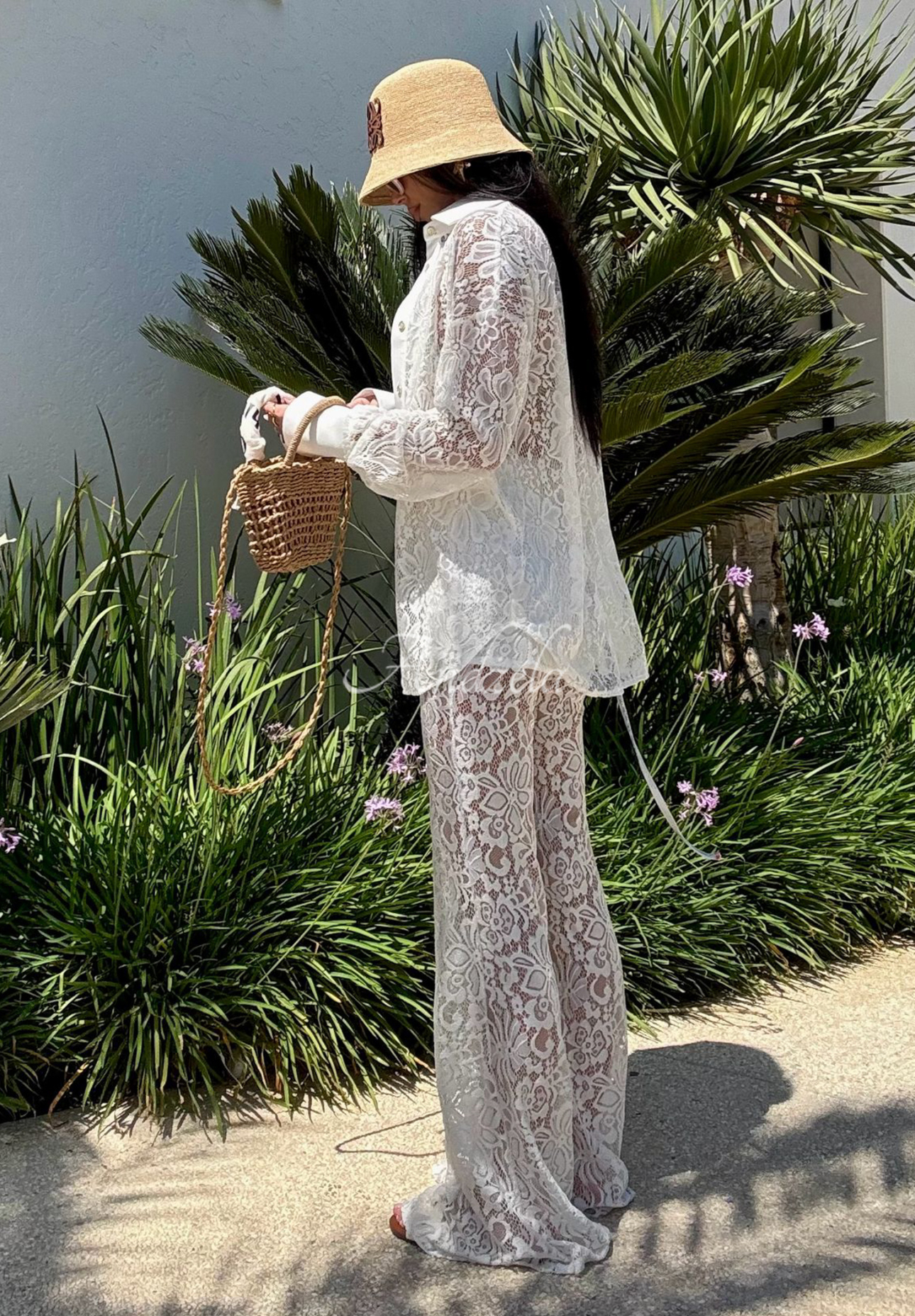 Krajkové kalhoty La Milla Lace Elegance bílé