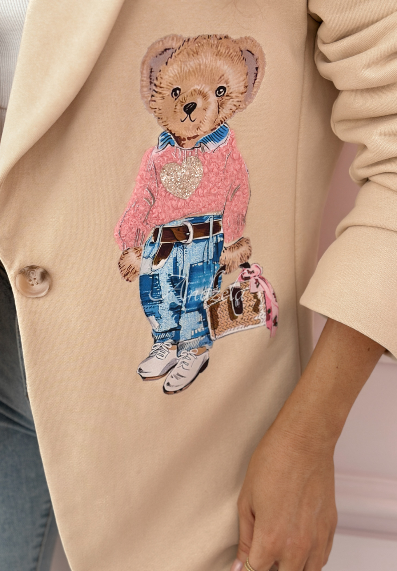 Sako s medvídkem Bear Delight tmavě béžový