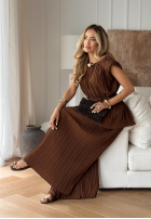 Plisowany Souprava Halenka i Kalhoty wide leg Afternoon Sun velbloudí