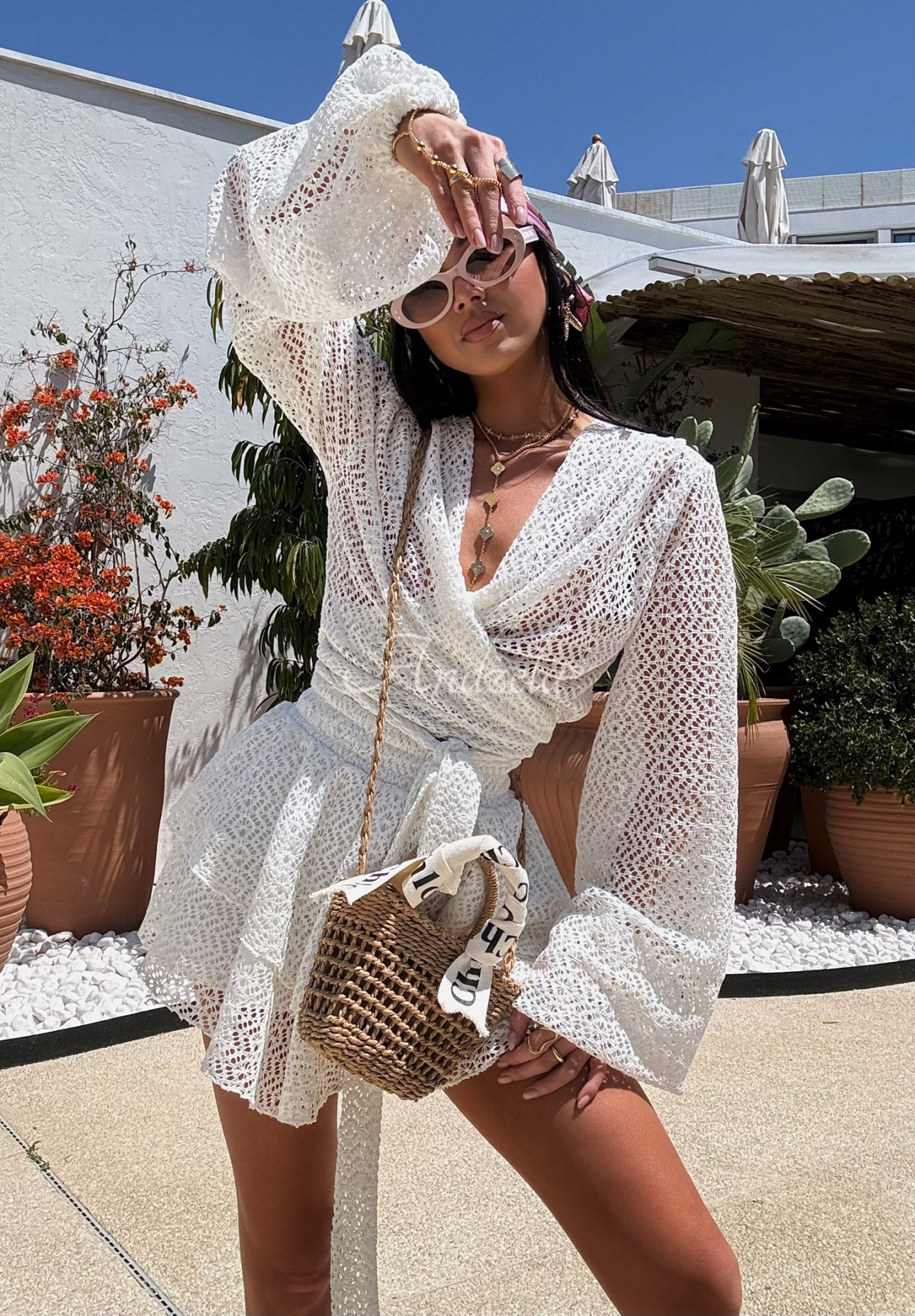 Krajková souprava halenka a sukně-šortky La Milla Exquisite Lace bílé