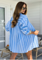 Souprava Košile i krótkie spodenki w paski Summer Stripes blankytný
