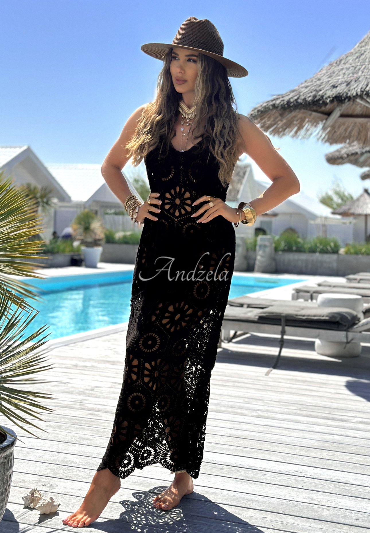 Prošívané boho šaty Samira černá