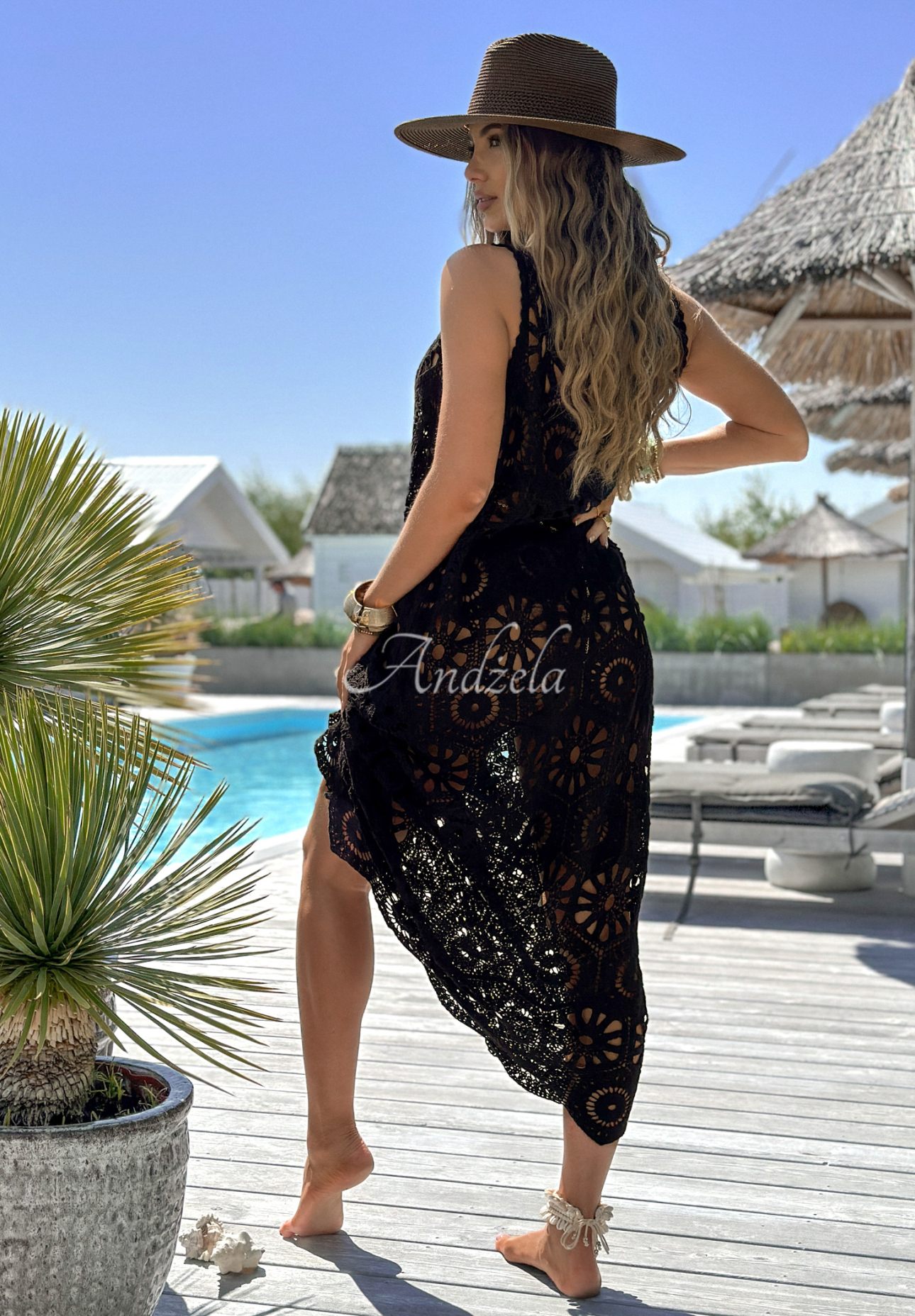 Prošívané boho šaty Samira černá