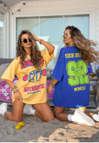 Tričko oversize z nadrukiem MC NYC Authentic kobaltový