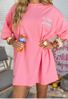 Tričko oversize z nadrukiem MC Pure Angel růžový