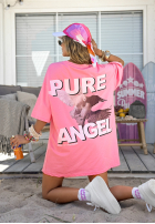 Tričko oversize z nadrukiem MC Pure Angel růžový