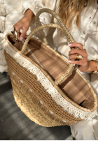Pletená kabelka Seashore Symphony velbloudí
