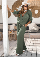 Lniana Košile z wiązaniem June And August khaki
