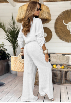 Lniane Kalhoty wide leg My Summer Soul bílé