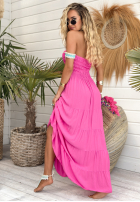Šaty maxi z falbankami Sunshine Perfection růžová