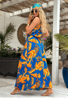 Wzorzysta Šaty Hawaiian Road niebiesko-žlutá