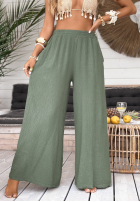 Muślinowe Kalhoty wide leg Paradise Bay khaki