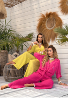 Lniany Souprava Košile i Kalhoty Sun Oasis zelený